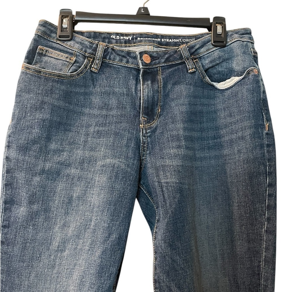 Old Navy Women’s Boyfriend Straight Denim Jeans Dark Wash Size: 6 Tall - Picture 5 of 8